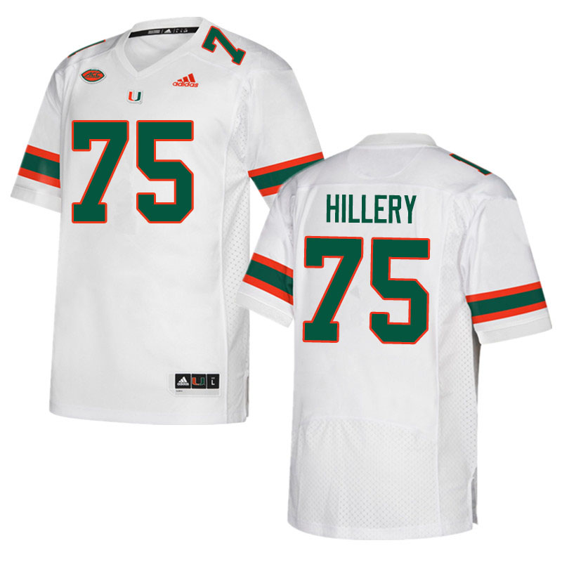 Adidas Miami Hurricanes #75 Zalon'tae Hillery College Football Jerseys Sale-White